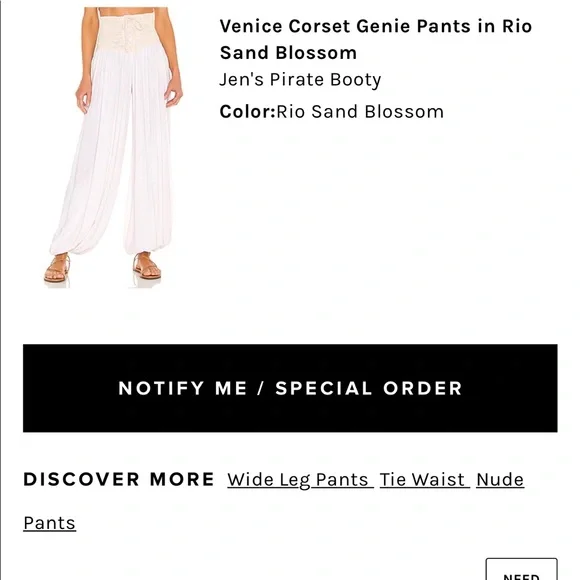 Venice Corset Genie Pants in Rio Sand BlossomJen's Pirate Booty